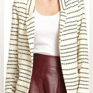 PJK Patterson J. Kincaid Ricci Blazer Women’s Jacket Black White Stripe Small